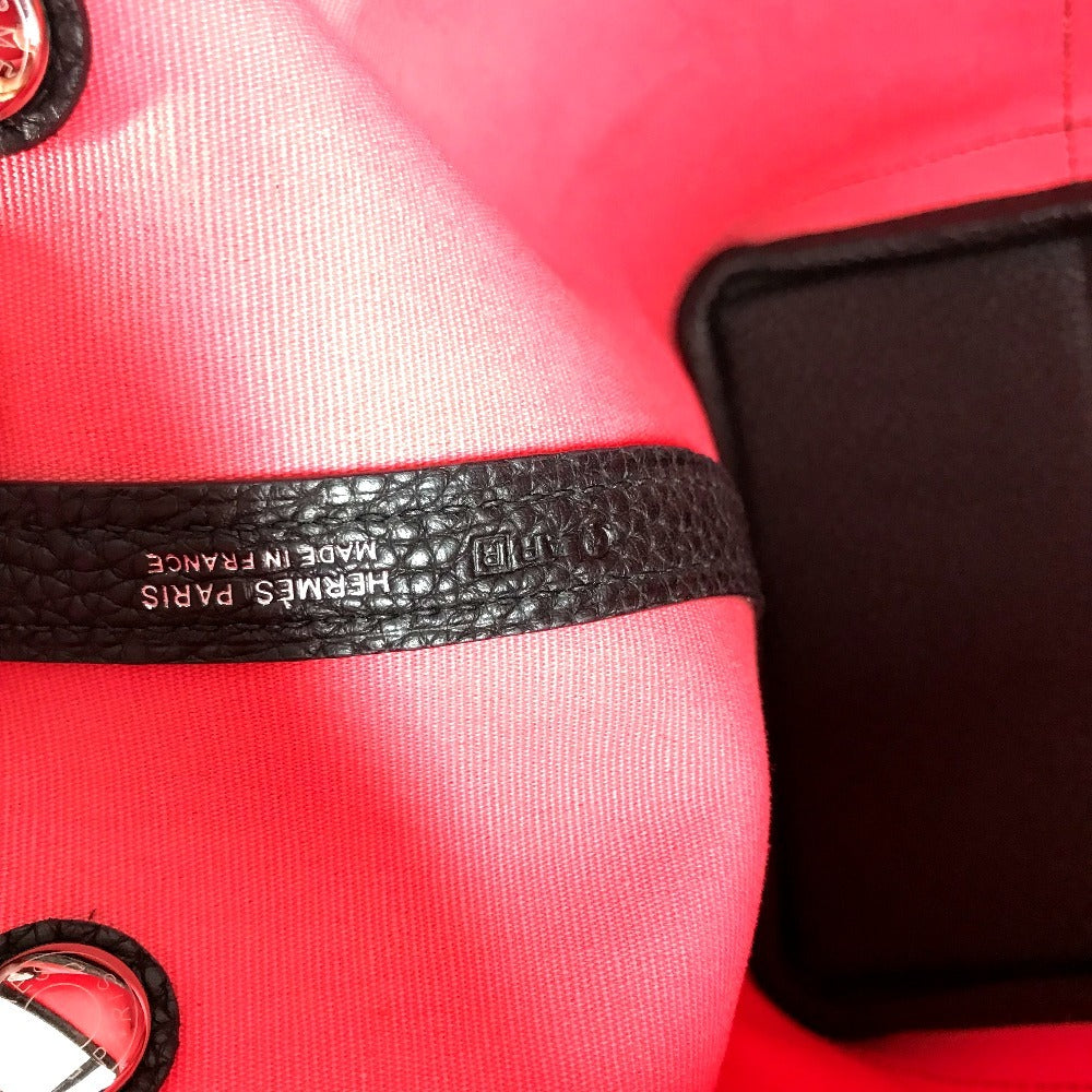 HERMES 가든파티 PM 가든파티 PM 가방 핸드백 바이컬러 숄더백 토트백 Toile Officier 여성용 핑크