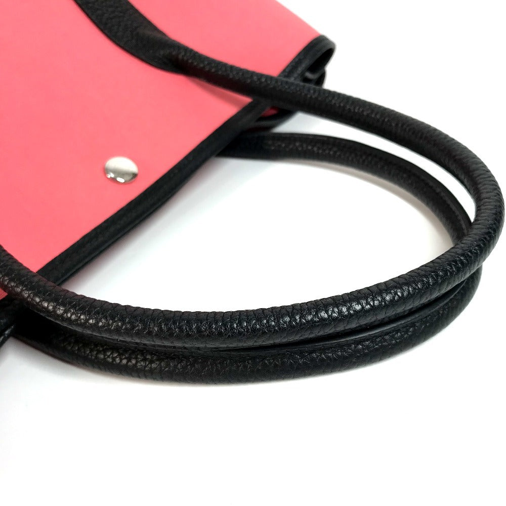 HERMES 가든파티 PM 가든파티 PM 가방 핸드백 바이컬러 숄더백 토트백 Toile Officier 여성용 핑크