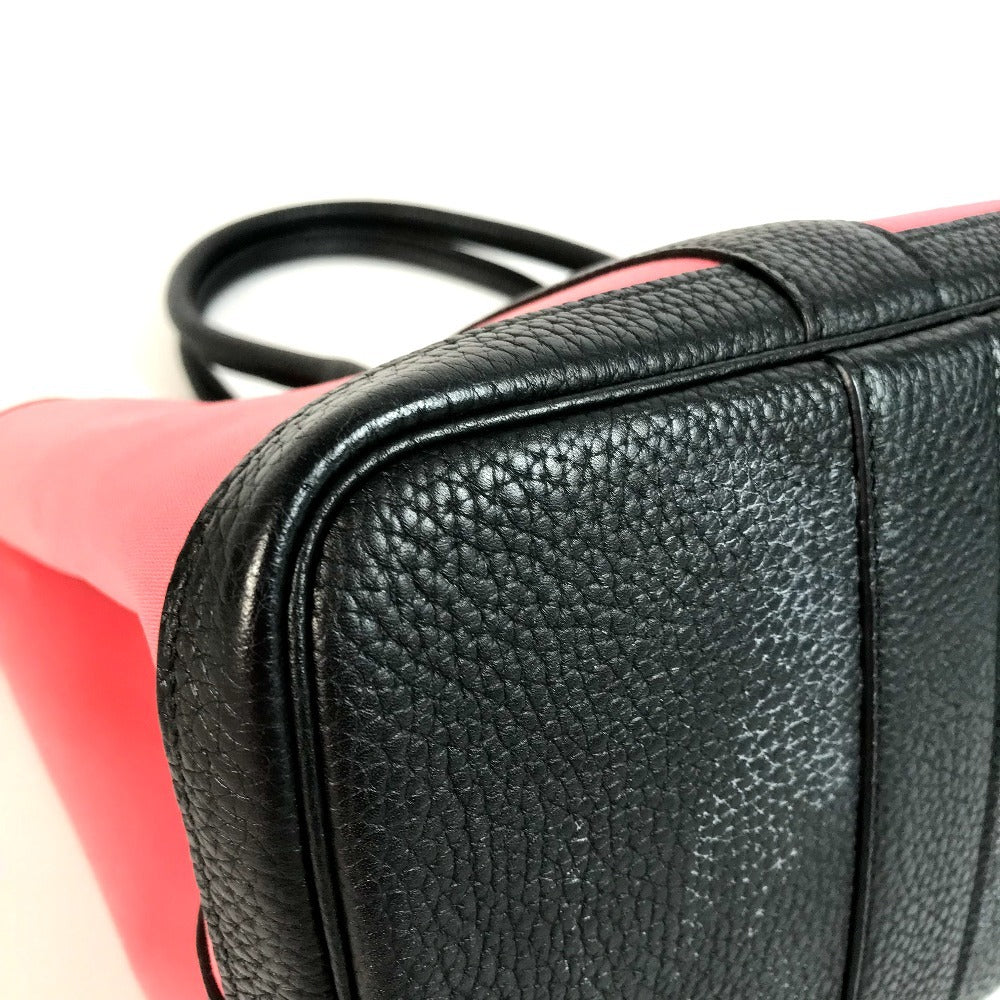 HERMES 가든파티 PM 가든파티 PM 가방 핸드백 바이컬러 숄더백 토트백 Toile Officier 여성용 핑크