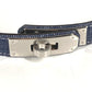 Hermes H010777ukaa Belt "Kelly" Jean 18 Kelly Belt Belt Denim Ladies Blue