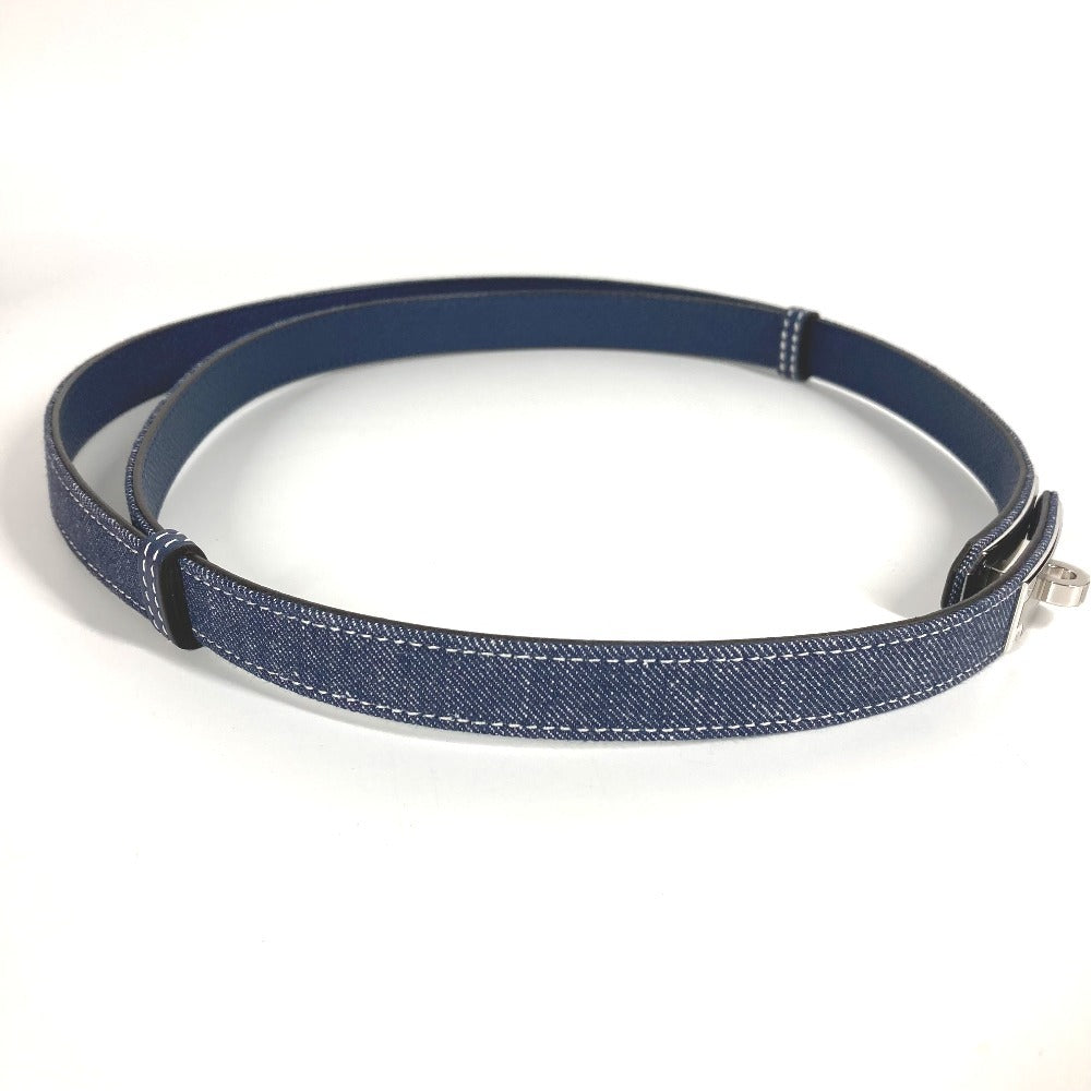 Hermes H010777ukaa Belt "Kelly" Jean 18 Kelly Belt Belt Denim Ladies Blue