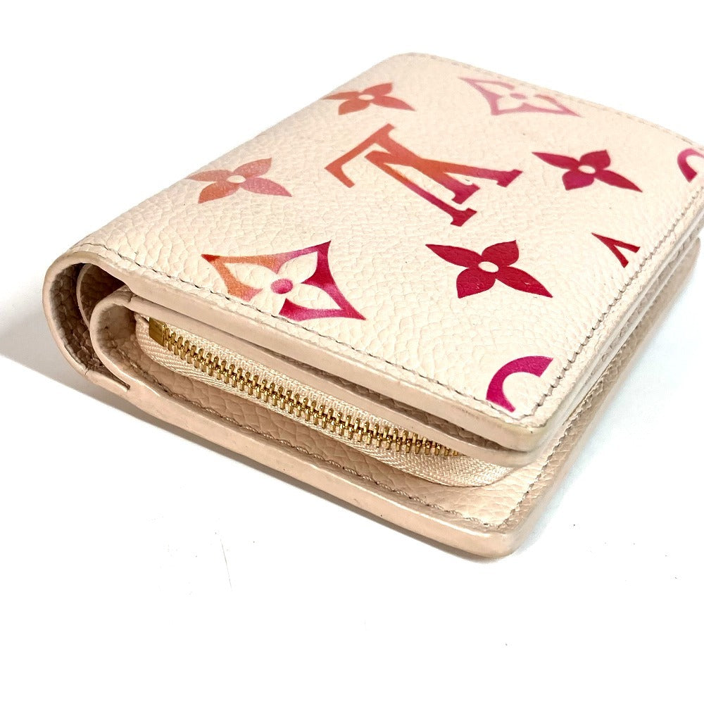 LOUIS VUITTON M83481 Monogram Emprene Portefeuille Claire Compact Wallet Bifold Wallet Monogram Emprene Leather Unisex Sunrise Aquarelle Pink