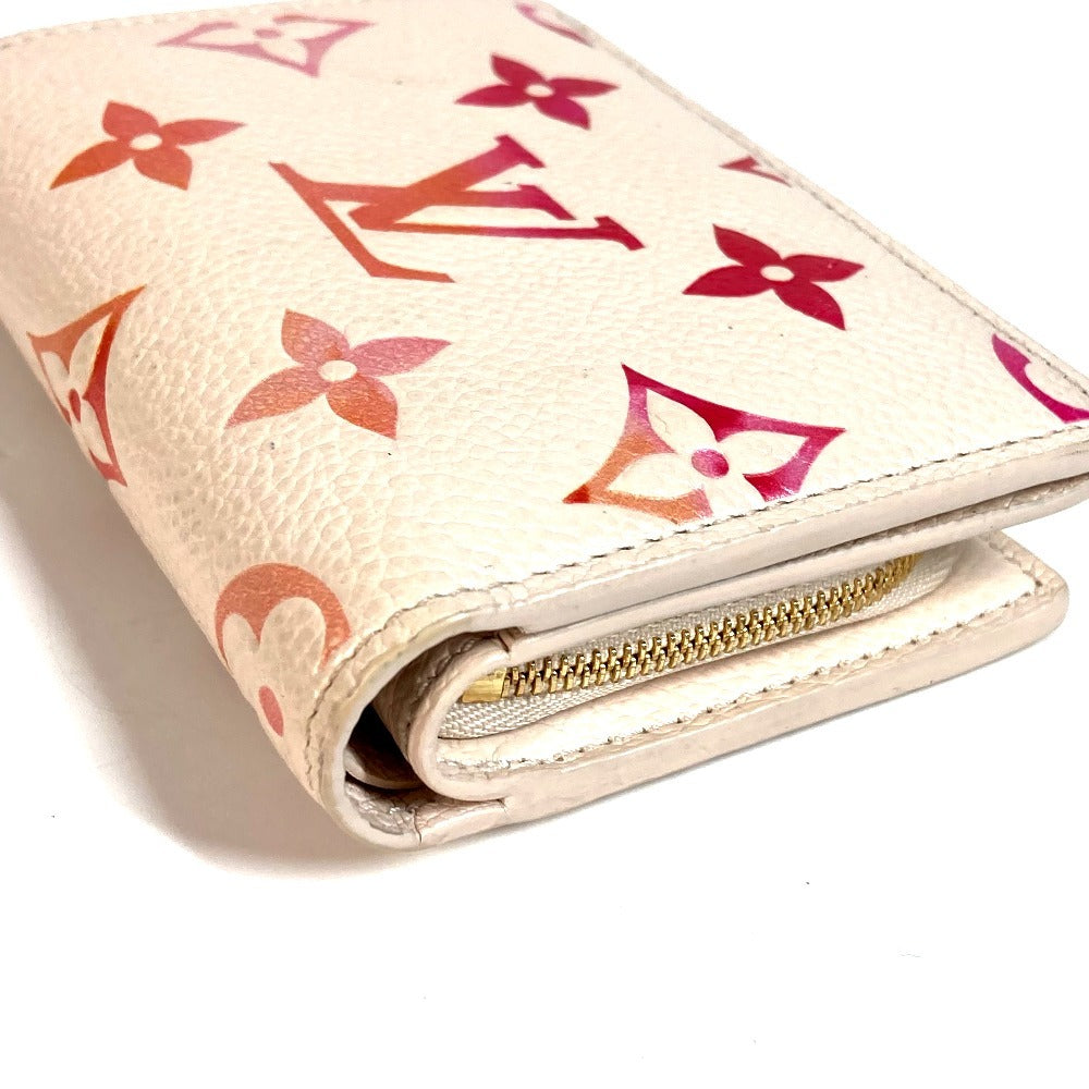 LOUIS VUITTON M83481 Monogram Emprene Portefeuille Claire Compact Wallet Bifold Wallet Monogram Emprene Leather Unisex Sunrise Aquarelle Pink