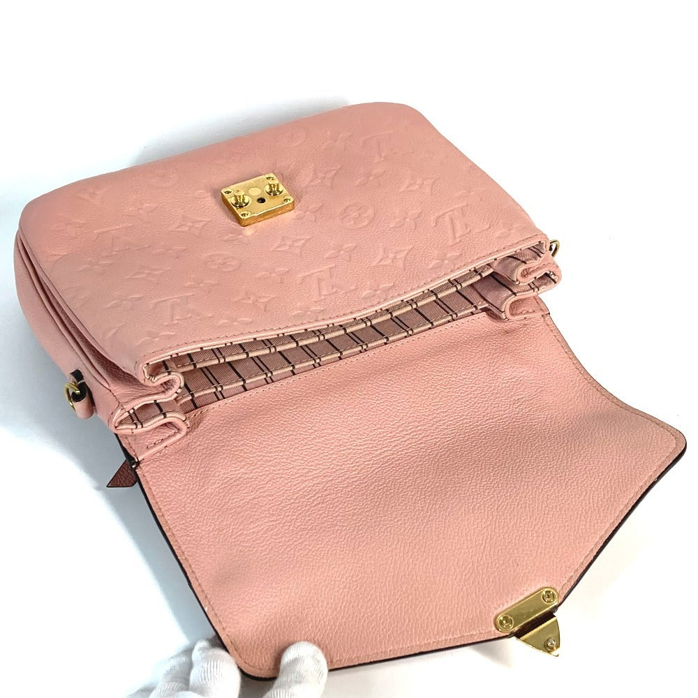 LOUIS VUITTON M44018 모노그램 앙프렝뜨 포쉐트 메티스 MM 포셰트 메티스 MM 백 2WAY 백 핸드백 크로스바디 플랩 숄더백 모노그램 앙프렝뜨 가죽 레이디 로즈 푸드르 핑크