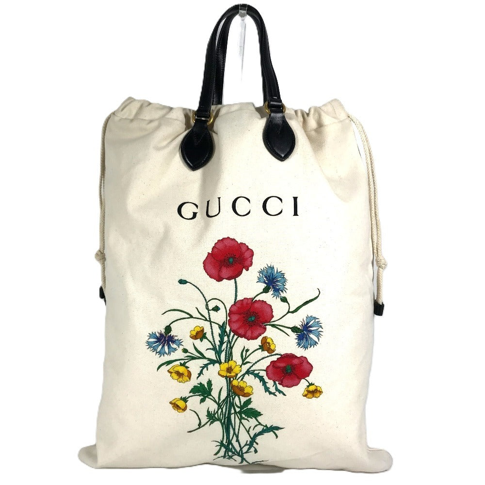 GUCCI 552403 Flower Flora Chateau Marmont Bolso de mano con cordón Bolso de mano Bolso de hombro con cordón Bolso de hombro Cuero/Lona Unisex Blanco