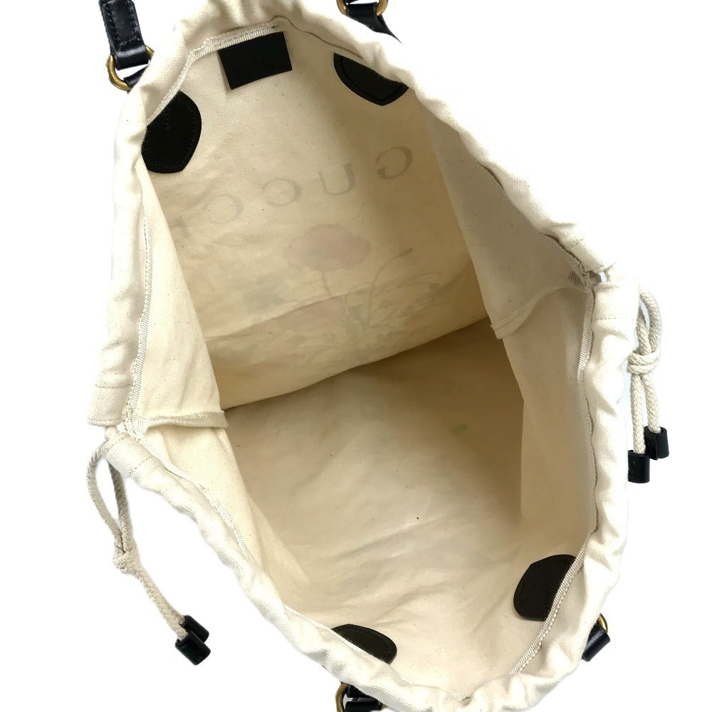 GUCCI 552403 Flower Flora Chateau Marmont Bolso de mano con cordón Bolso de mano Bolso de hombro con cordón Bolso de hombro Cuero/Lona Unisex Blanco