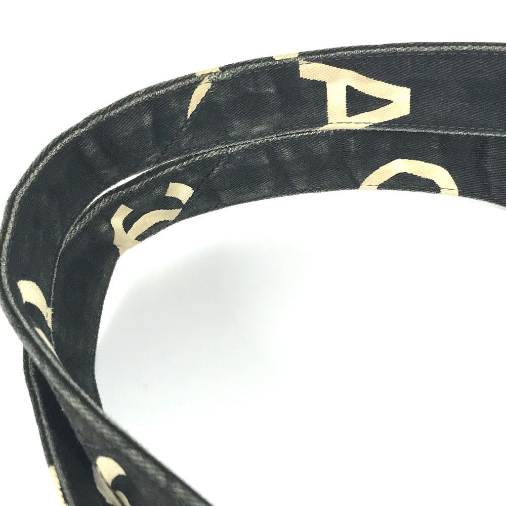 CHANEL Logo Allover Pattern Bag Tote Bag Shoulder Bicolor Shoulder Bag Leather/Canvas Women's Black