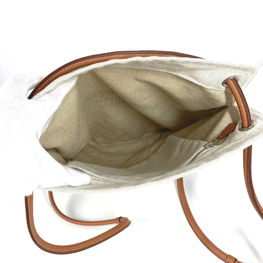 HERMES Logo Sack Aline MM Sack Aline MM Bag Rucksack Toile Chevron Unisex Beige