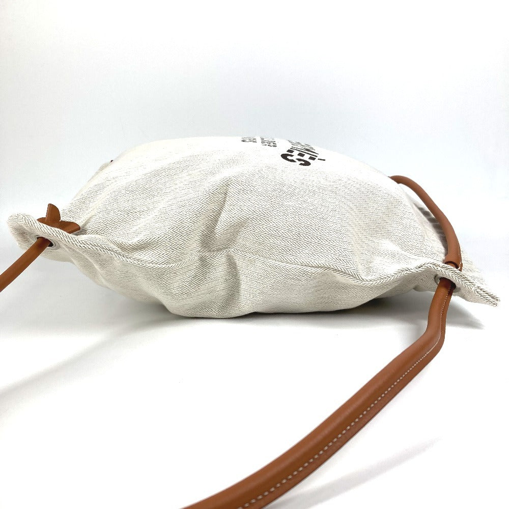 HERMES Logo Sack Aline MM Sack Aline MM Bag Rucksack Toile Chevron Unisex Beige