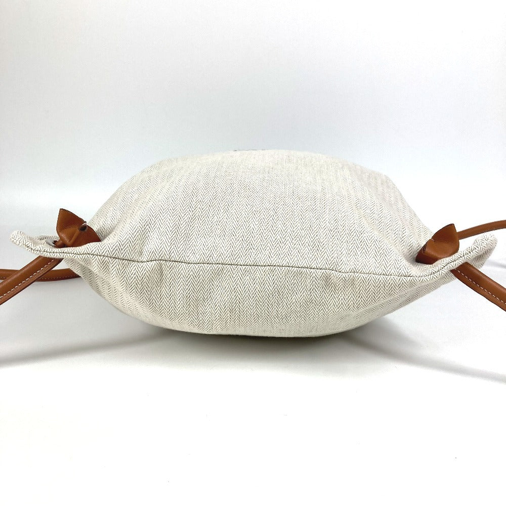 HERMES Logo Sack Aline MM Sack Aline MM Bag Rucksack Toile Chevron Unisex Beige