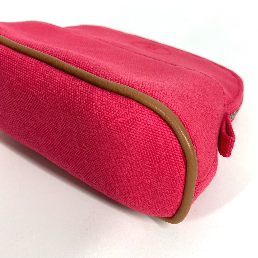 HERMES ボリードポーチ ミニミニ メイクポーチ 化粧ポーチ ポーチ コットン ユニセックス ハイビスカス ピンク