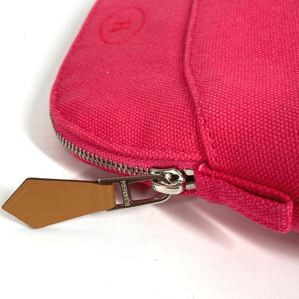 HERMES ボリードポーチ ミニミニ メイクポーチ 化粧ポーチ ポーチ コットン ユニセックス ハイビスカス ピンク