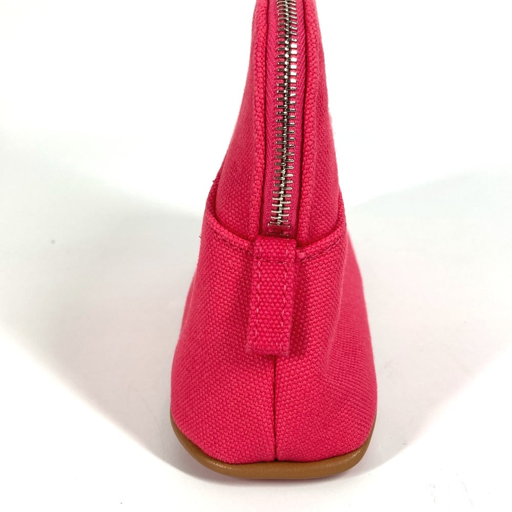 HERMES ボリードポーチ ミニミニ メイクポーチ 化粧ポーチ ポーチ コットン ユニセックス ハイビスカス ピンク