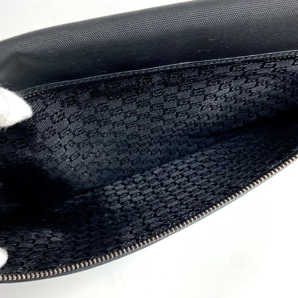 GUCCI 108841 Logo Bag Pouch Second Bag Document Bag Clutch Bag Nylon/Leather Unisex Black