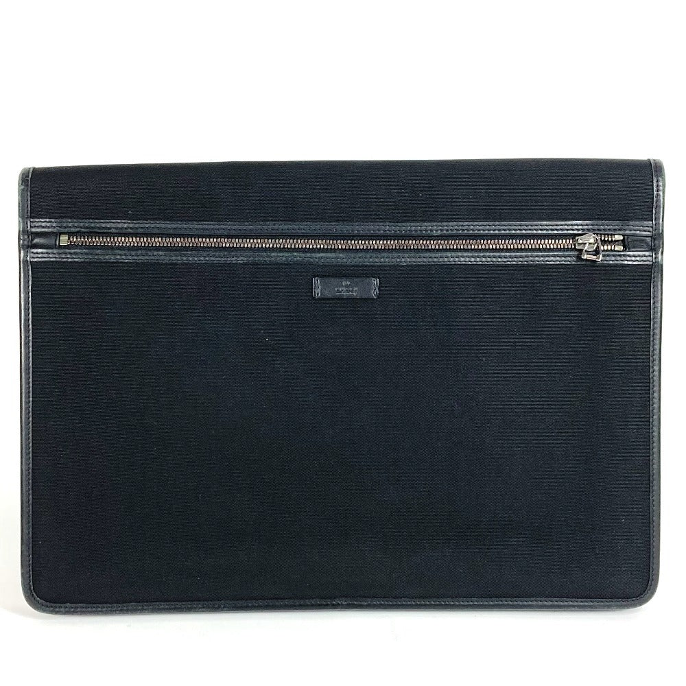 GUCCI 108841 Logo Bag Pouch Second Bag Document Bag Clutch Bag Nylon/Leather Unisex Black