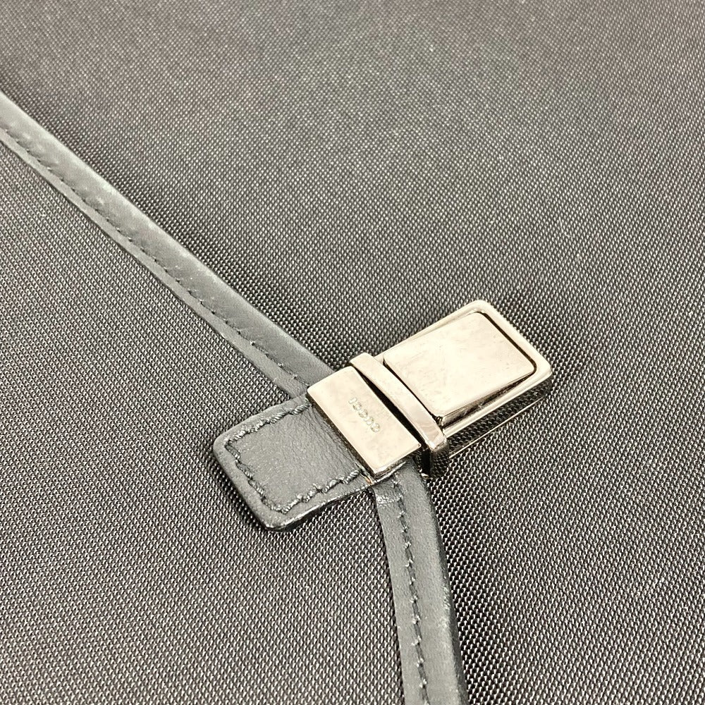 GUCCI 108841 Logo Bag Pouch Second Bag Document Bag Clutch Bag Nylon/Leather Unisex Black