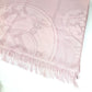 HERMES Stole "New Libris" Shawl Fringe Muffler Stole Cashmere Unisex Rose Pearl Pink