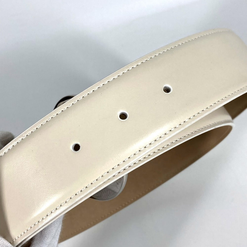 BVLGARI BVLGARI Logo Bottoms Belt Accessory Buckle Belt Belt Leather Men's White