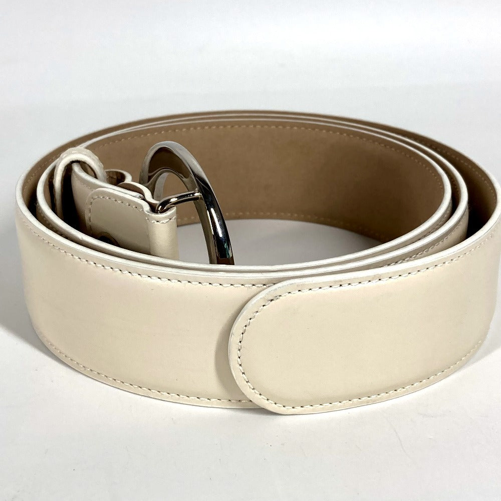 BVLGARI BVLGARI Logo Bottoms Belt Accessory Buckle Belt Belt Leather Men's White