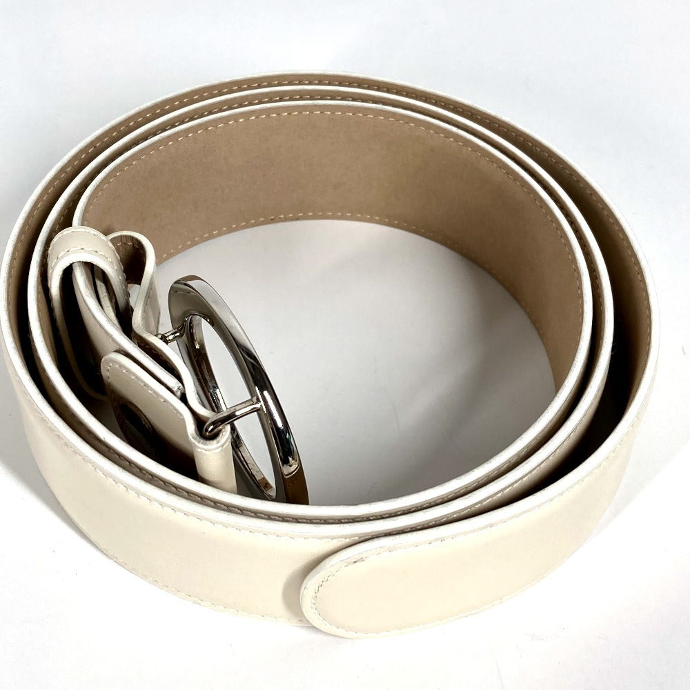 BVLGARI BVLGARI Logo Bottoms Belt Accessory Buckle Belt Belt Leather Men's White