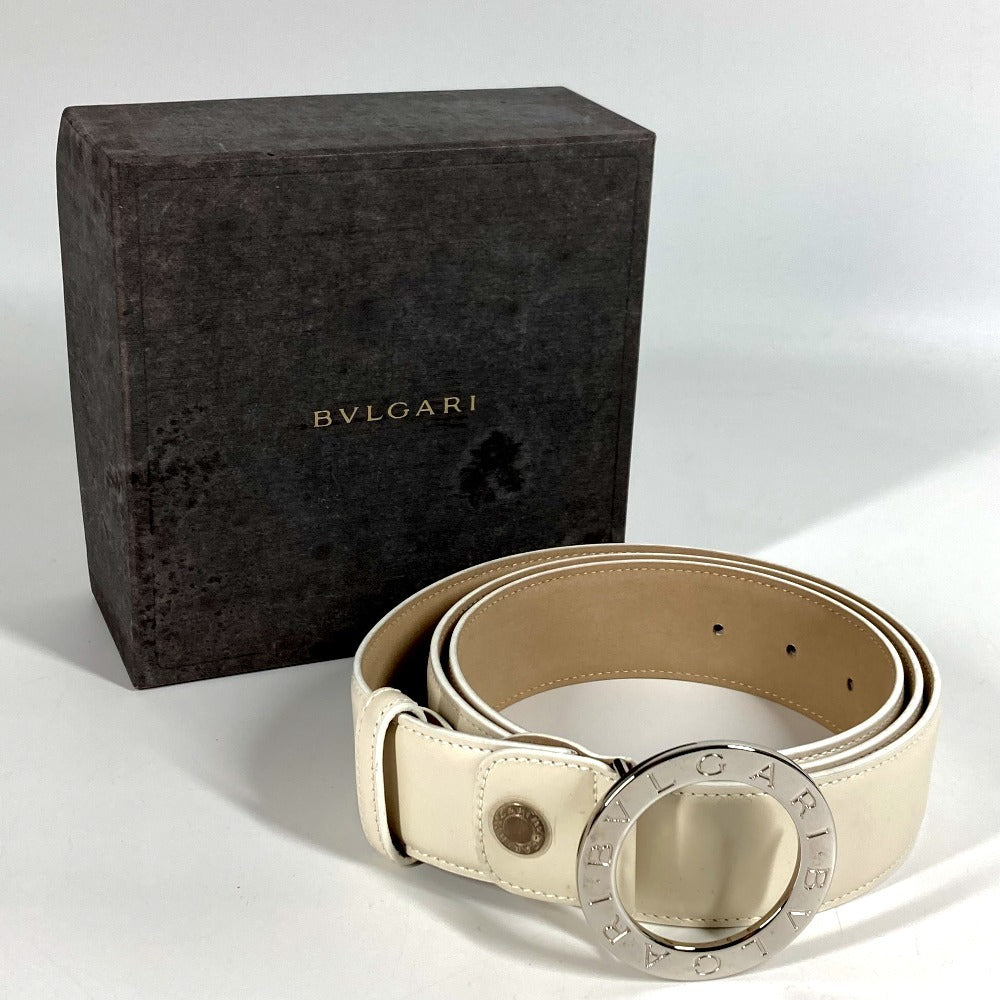 BVLGARI BVLGARI Logo Bottoms Belt Accessory Buckle Belt Belt Leather Men's White