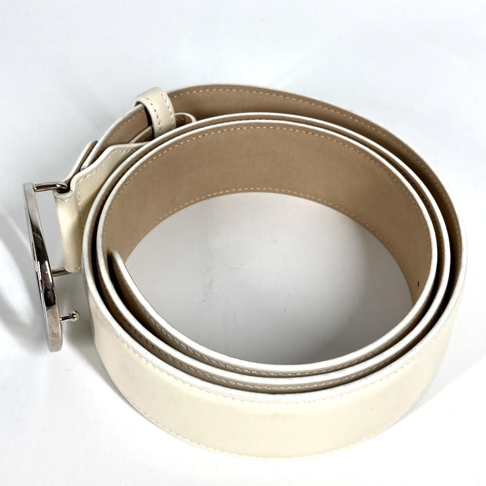 BVLGARI BVLGARI Logo Bottoms Belt Accessory Buckle Belt Belt Leather Men's White