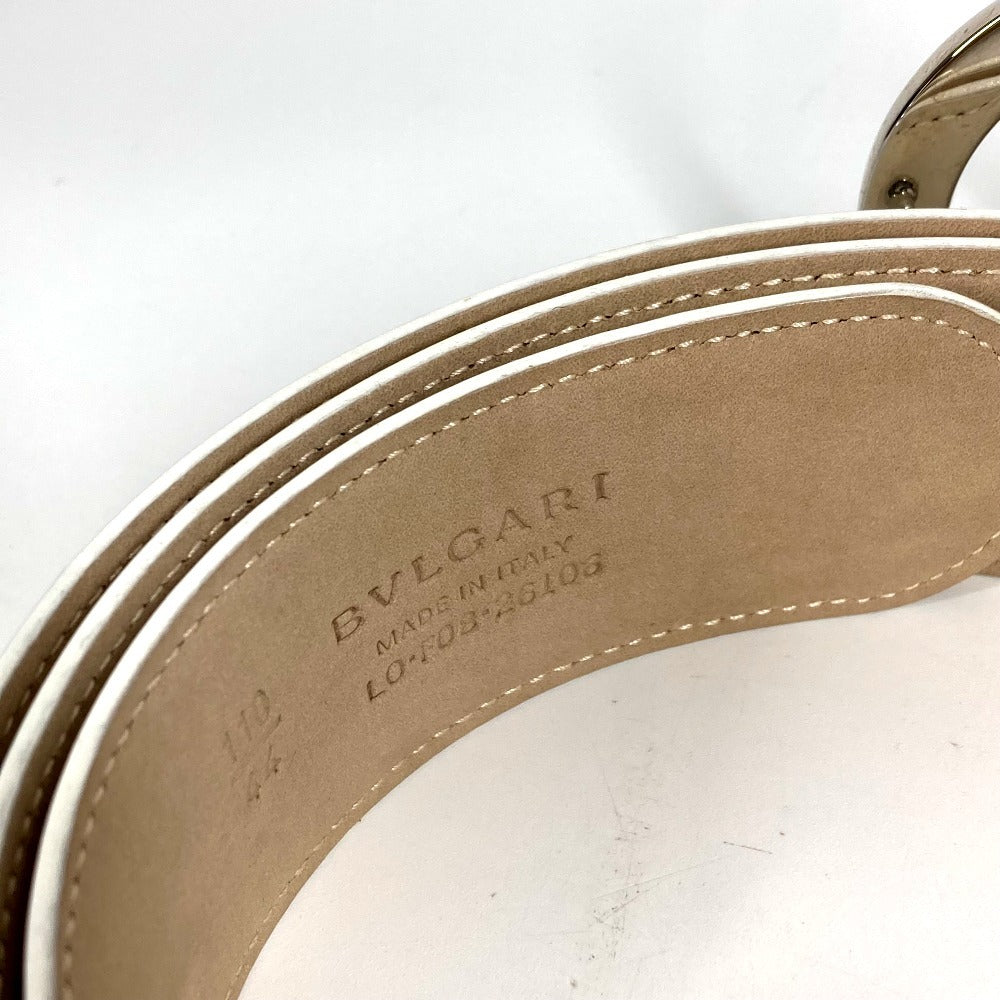 BVLGARI BVLGARI Logo Bottoms Belt Accessory Buckle Belt Belt Leather Men's White