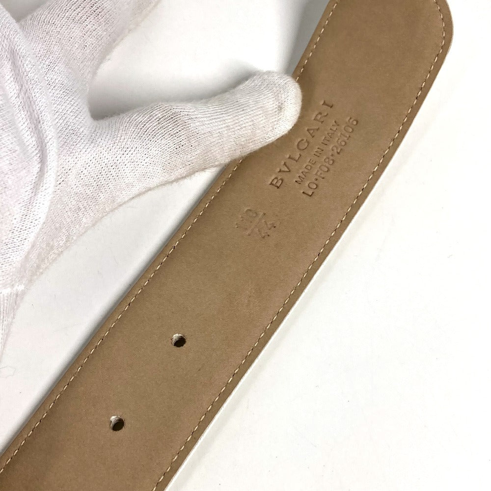 BVLGARI BVLGARI Logo Bottoms Belt Accessory Buckle Belt Belt Leather Men's White