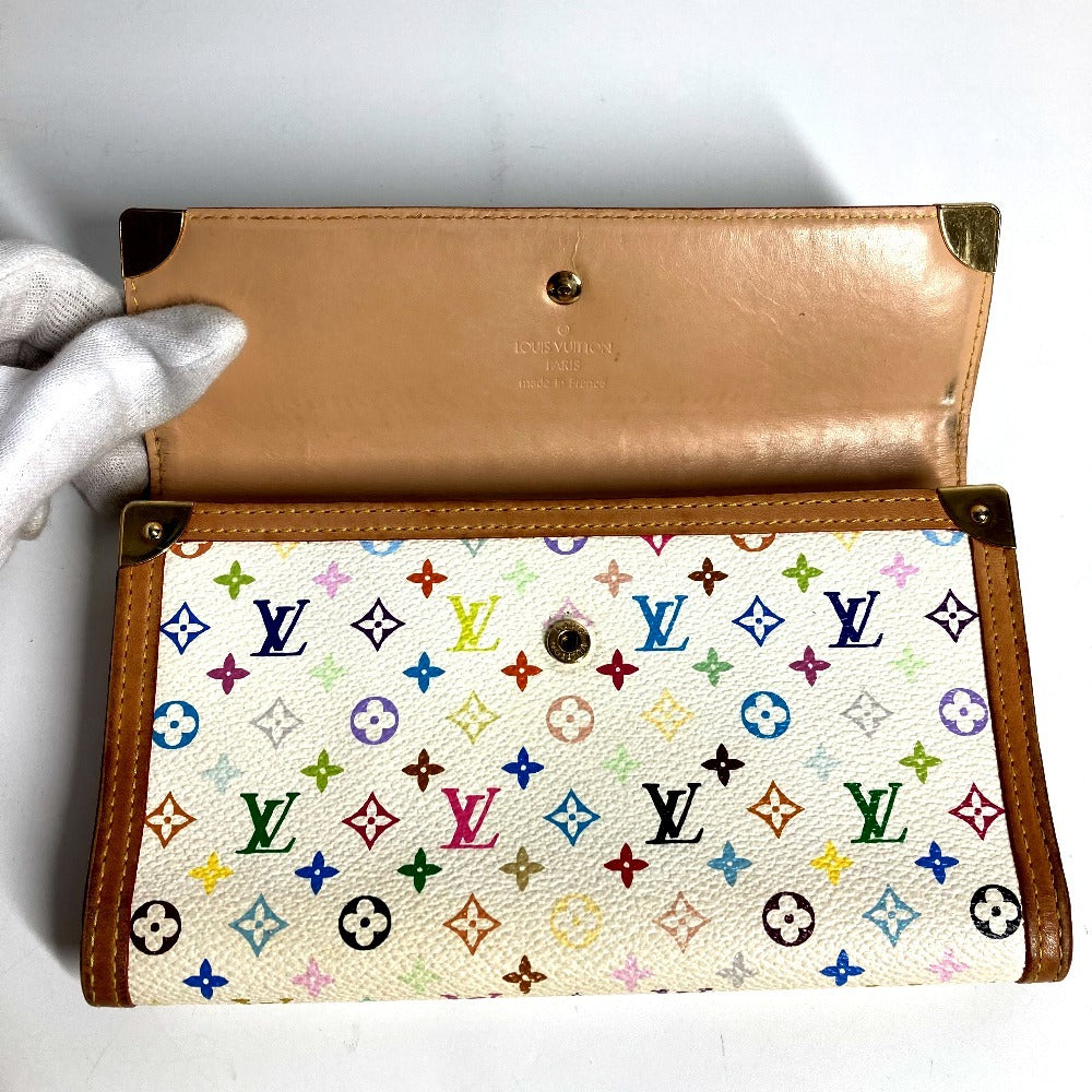 LOUIS VUITTON M92659 モノグラムマルチカラー ポルトトレゾールインターナショナル ロングウォレット 3つ折り 長財布 モノグラムマルチカラーキャンバス ユニセックス ホワイト