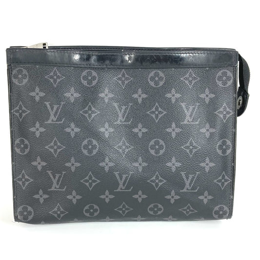 LOUIS VUITTON M61692 Monogram Eclipse Pochette Voyage MM Bag Pouch Second Bag Clutch Bag Monogram Eclipse Canvas Unisex Black