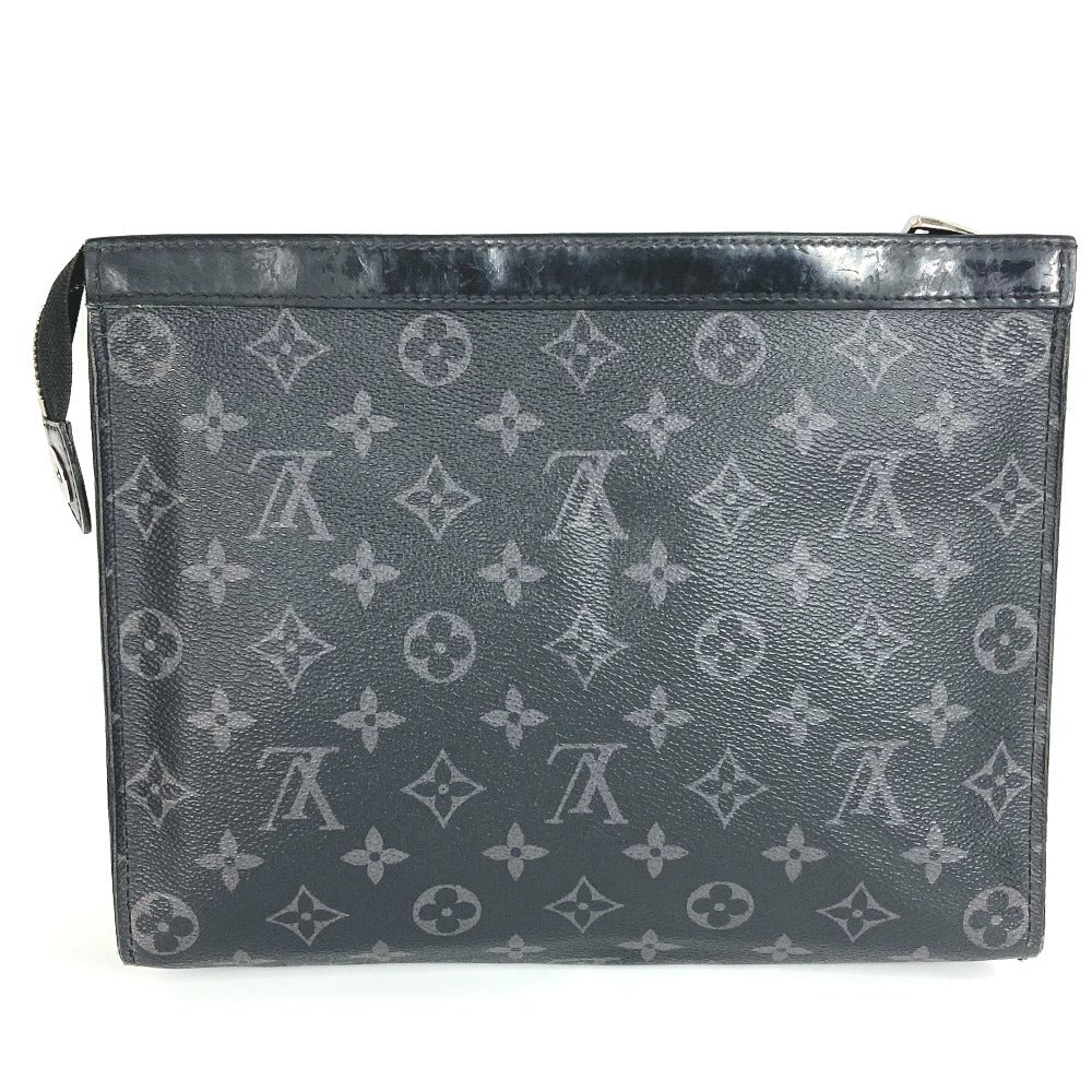 LOUIS VUITTON M61692 Monogram Eclipse Pochette Voyage MM Bag Pouch Second Bag Clutch Bag Monogram Eclipse Canvas Unisex Black