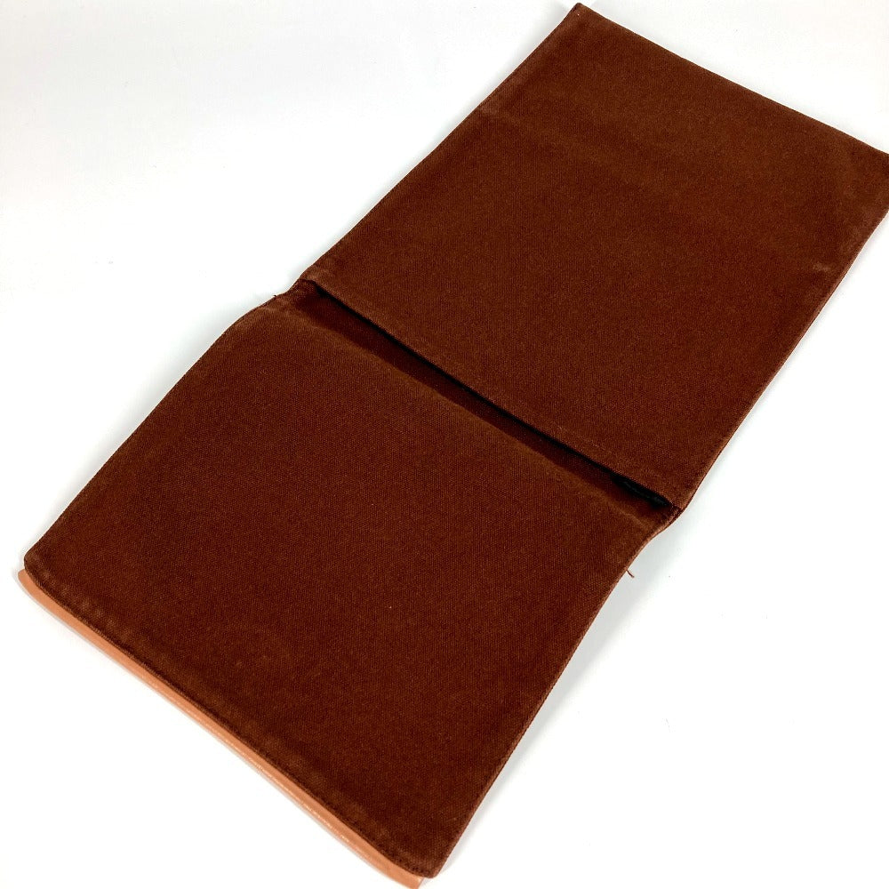 HERMES H Logo Vertical Flap Makeup Pouch, Multi-Purpose Pouch, Canvas, Unisex, Brown