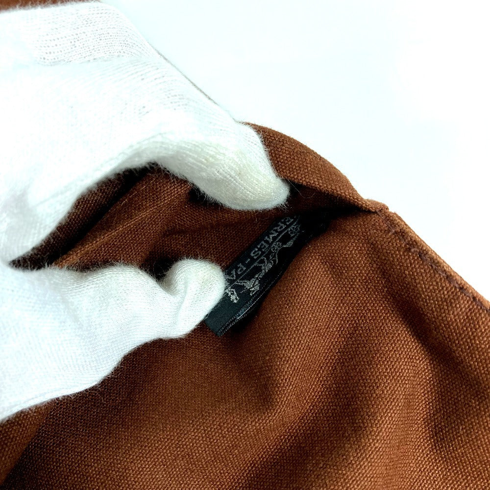 HERMES H Logo Vertical Flap Makeup Pouch, Multi-Purpose Pouch, Canvas, Unisex, Brown