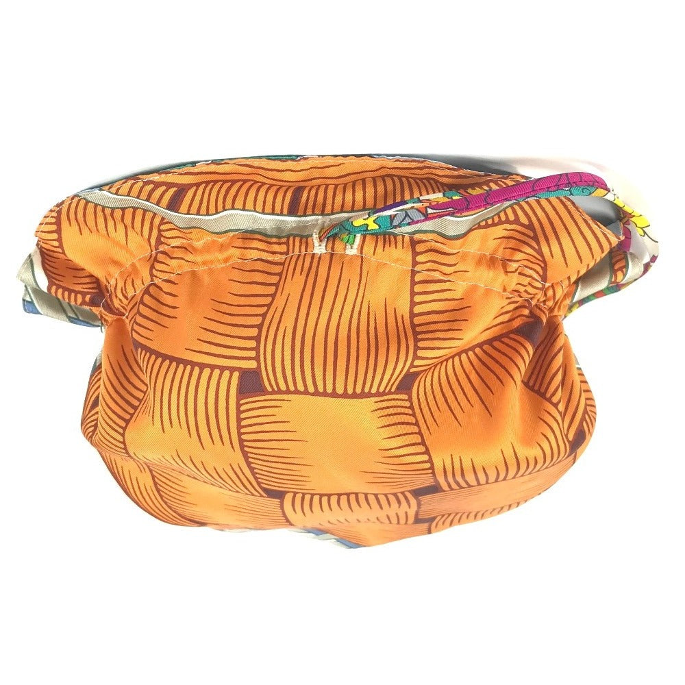 HERMES petit h Petit Ash Drawstring Makeup Pouch Cosmetic Pouch Pouch Silk Unisex Orange