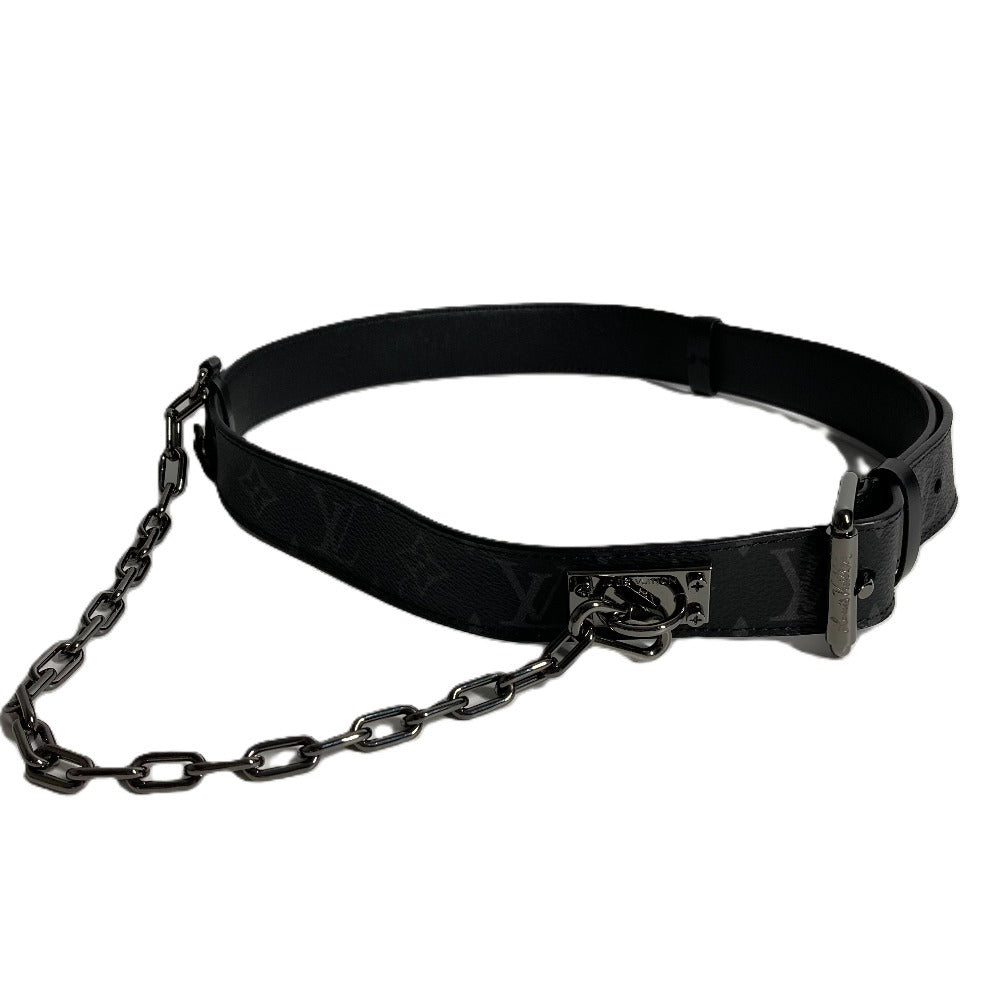LOUIS VUITTON M0179V Monogram Eclipse Suntulle Signature Chain 35MM Chain Belt Monogram Eclipse Canvas Men's Black