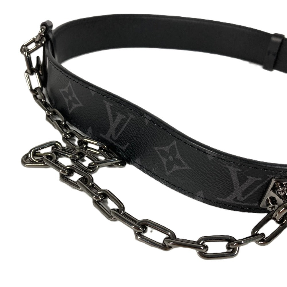 LOUIS VUITTON M0179V Monogram Eclipse Suntulle Signature Chain 35MM Chain Belt Monogram Eclipse Canvas Men's Black
