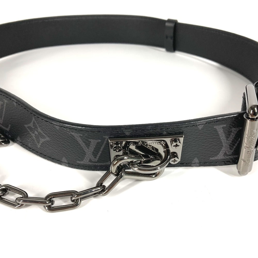 LOUIS VUITTON M0179V Monogram Eclipse Suntulle Signature Chain 35MM Chain Belt Monogram Eclipse Canvas Men's Black