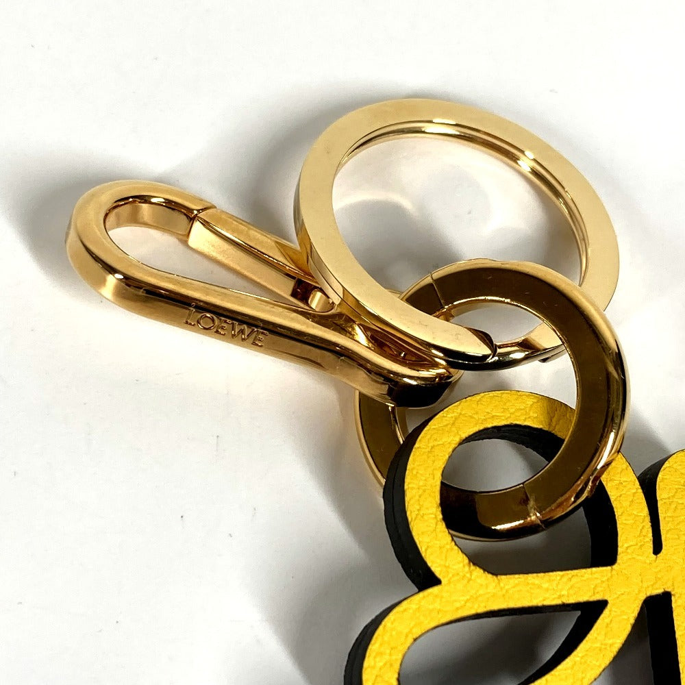 LOEWE C821232X06 Logo Anagram Charm (Calf) Bag Charm Keychain Leather Unisex Yellow