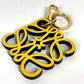 LOEWE C821232X06 Logo Anagram Charm (Calf) Bag Charm Keychain Leather Unisex Yellow