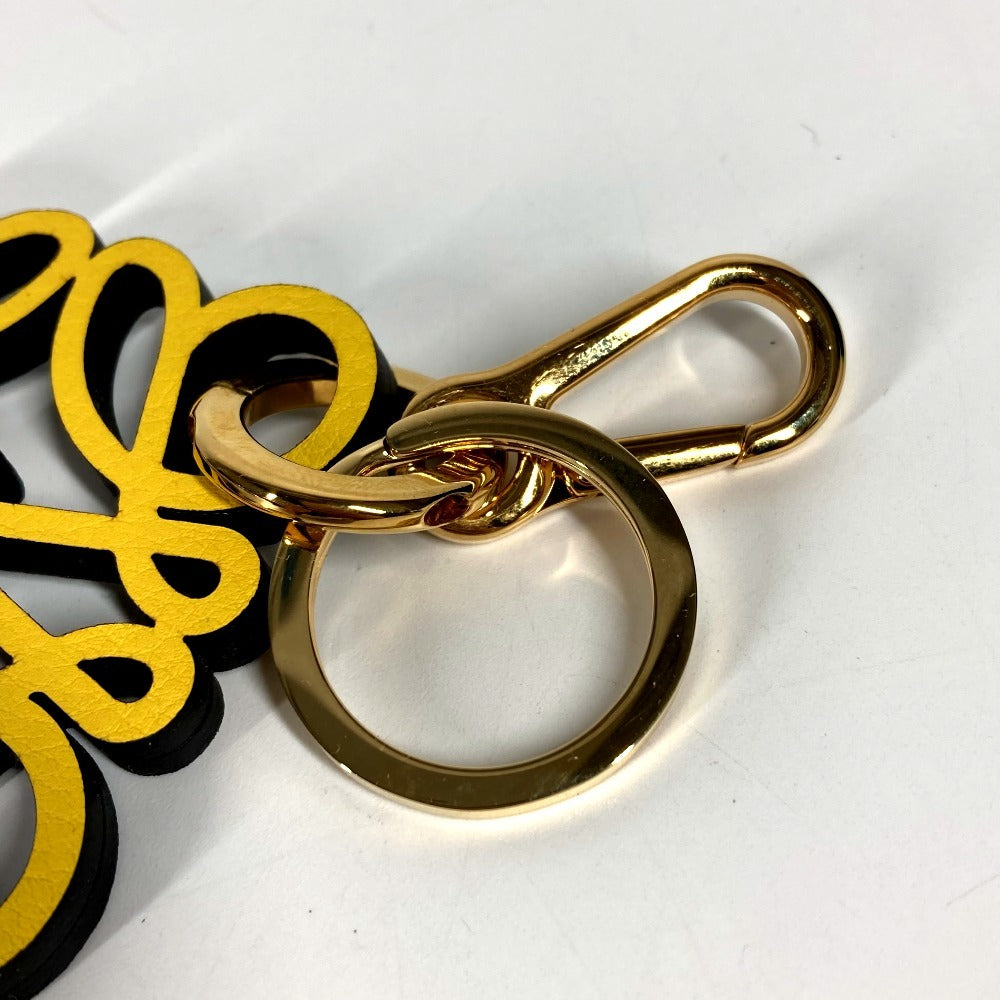 LOEWE C821232X06 Logo Anagram Charm (Calf) Bag Charm Keychain Leather Unisex Yellow