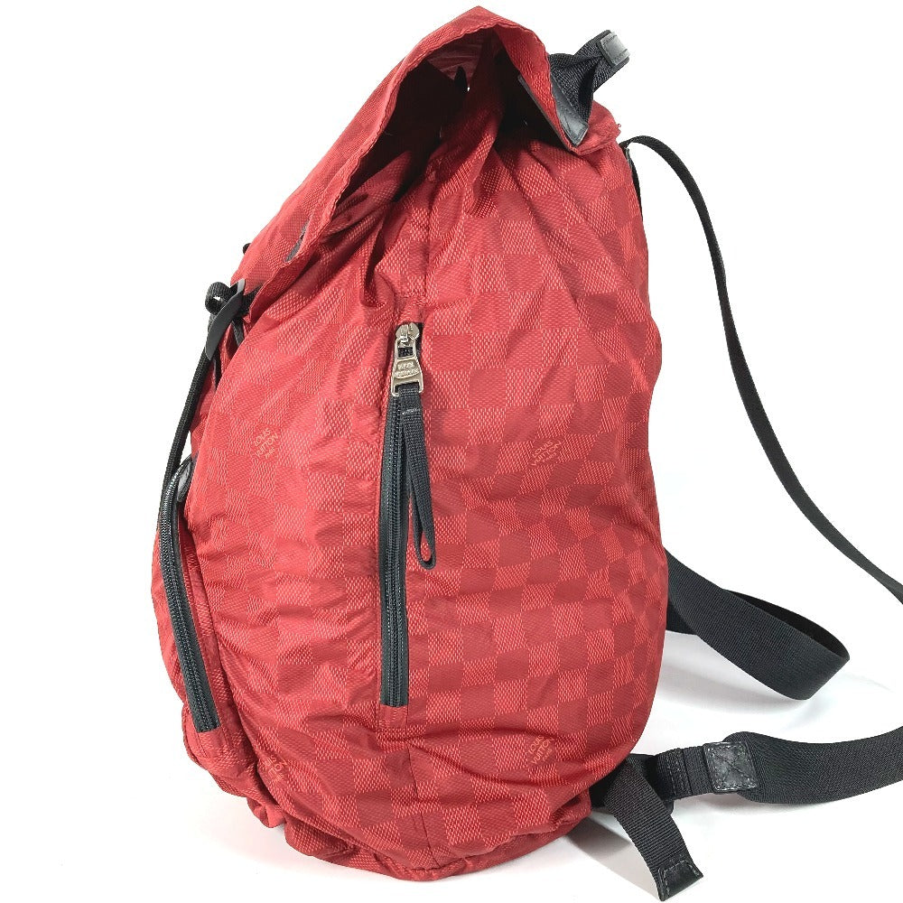 LOUIS VUITTON ダミエ・アバンチュール アヴァンチュール ライトパック カバン リュック 収納 ポーチ 折り畳み リュックサック ナイロン ユニセックス レッド