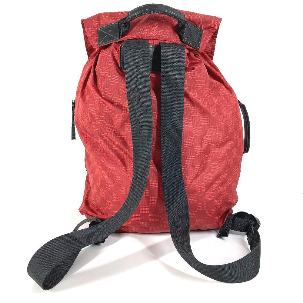 LOUIS VUITTON ダミエ・アバンチュール アヴァンチュール ライトパック カバン リュック 収納 ポーチ 折り畳み リュックサック ナイロン ユニセックス レッド