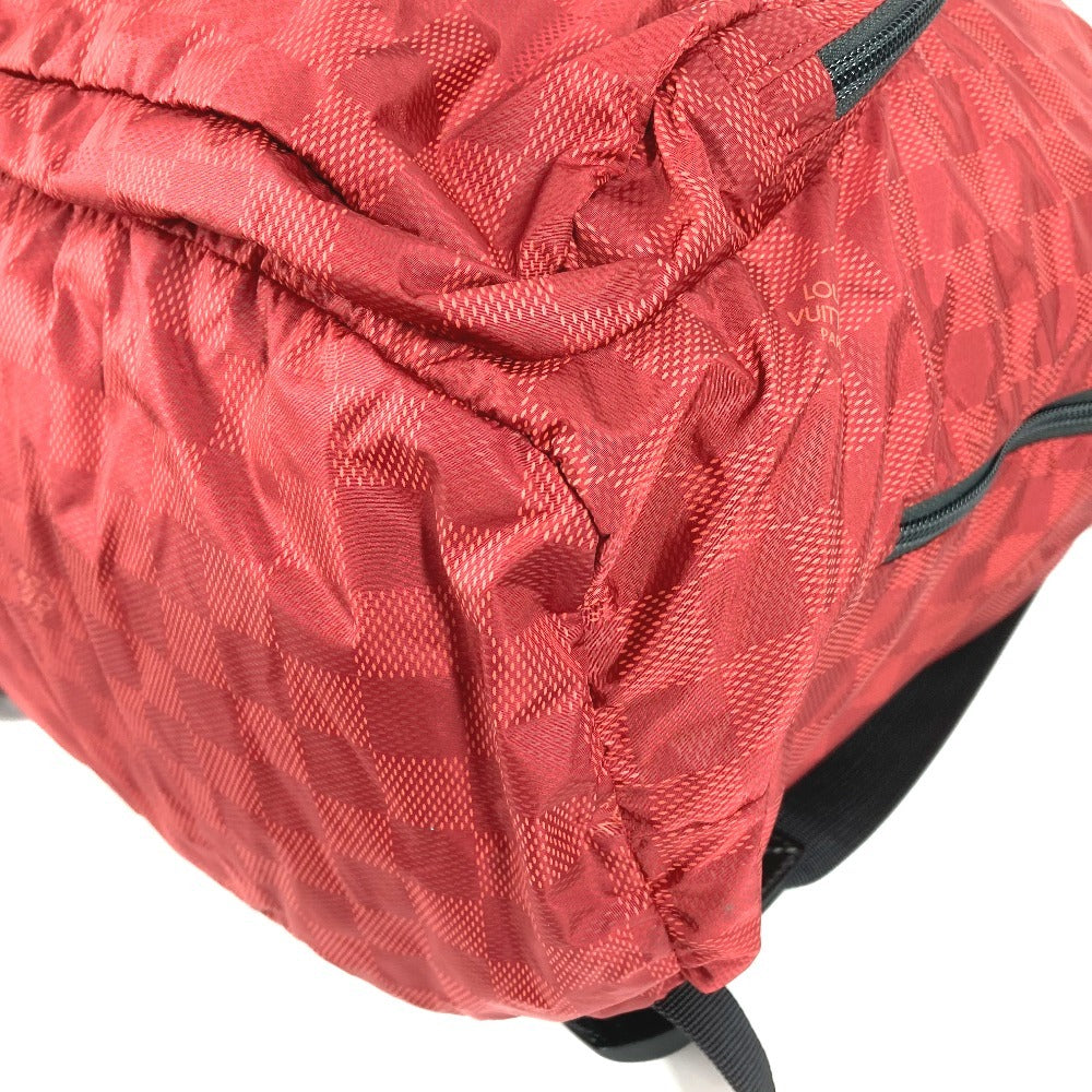 LOUIS VUITTON ダミエ・アバンチュール アヴァンチュール ライトパック カバン リュック 収納 ポーチ 折り畳み リュックサック ナイロン ユニセックス レッド