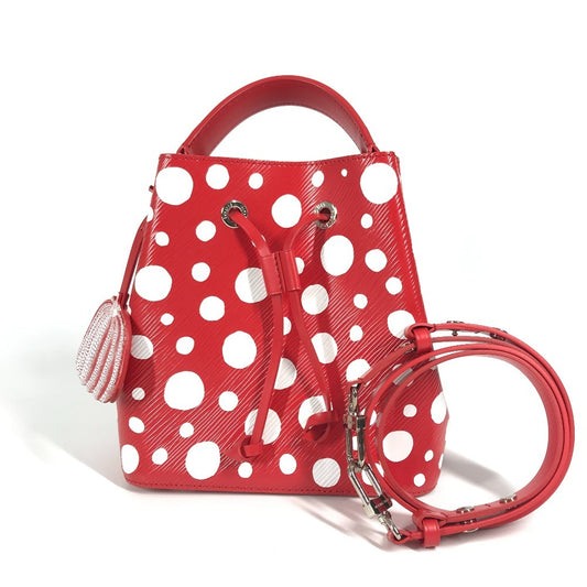 LOUIS VUITTON モノグラムアンプラント LV×YK 草間彌生 ネオノエ 斜め掛け カバン 巾着 2WAYバッグ ハンドバッグ 水玉 ショルダーバッグ モノグラムアンプラントレザー レディース レッド