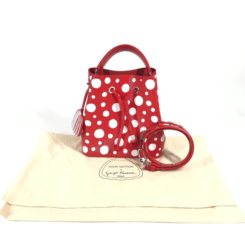 LOUIS VUITTON モノグラムアンプラント LV×YK 草間彌生 ネオノエ 斜め掛け カバン 巾着 2WAYバッグ ハンドバッグ 水玉 ショルダーバッグ モノグラムアンプラントレザー レディース レッド