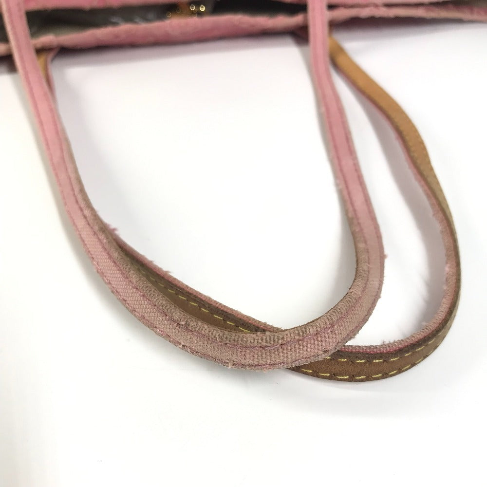 LOUIS VUITTON M40834 モノグラム・ストーン ネヴァーフルMM カバン 肩掛け トートバッグ ショルダーバッグ レザー/キャンバス レディース ローズ ピンク