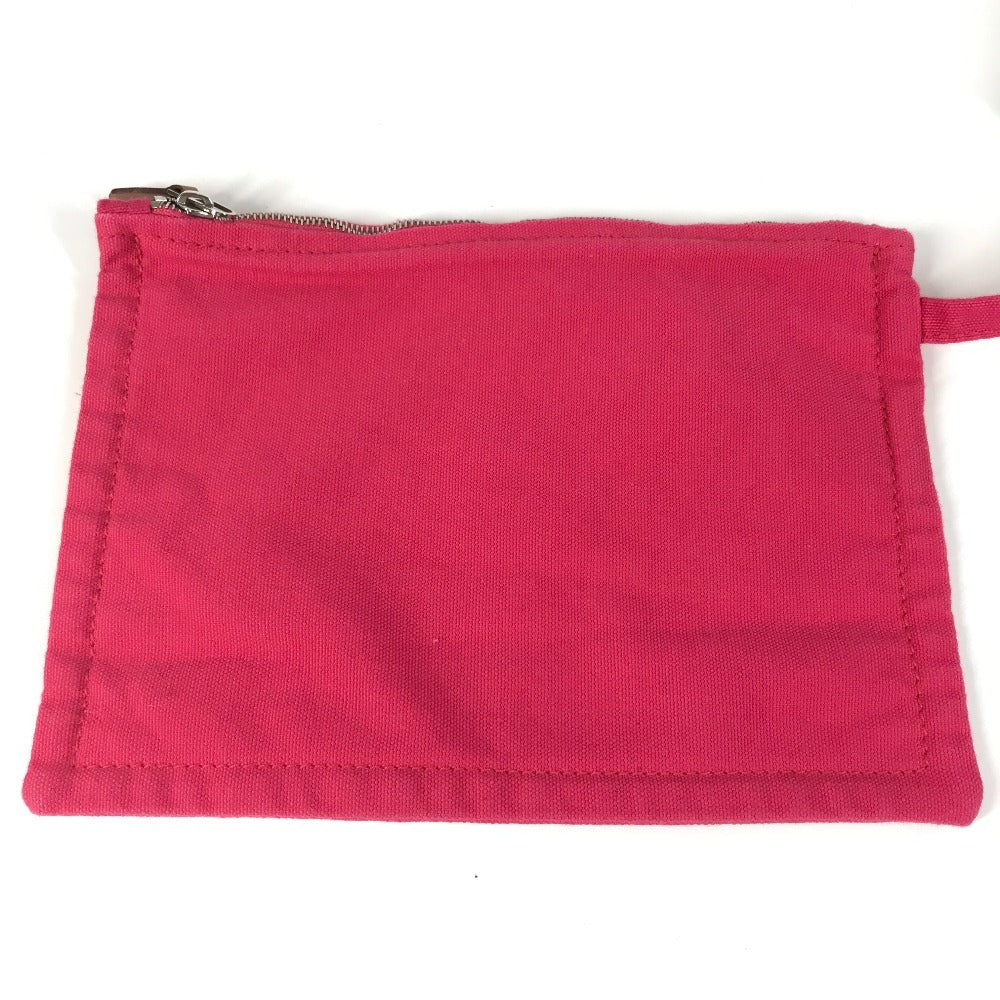 HERMES アニマル パニエドプラージュ カバン トートバッグ ポーチ付き ハンドバッグ キャンバス ユニセックス ピンク