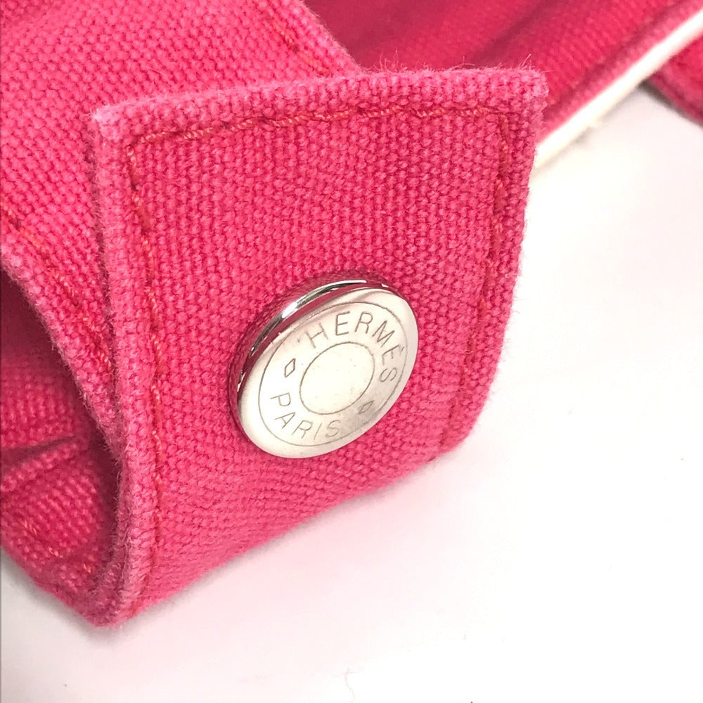 HERMES アニマル パニエドプラージュ カバン トートバッグ ポーチ付き ハンドバッグ キャンバス ユニセックス ピンク