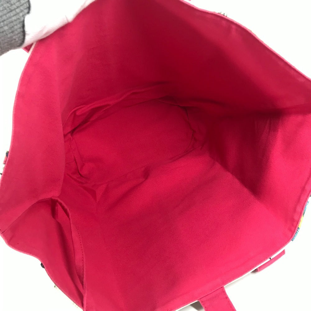 HERMES アニマル パニエドプラージュ カバン トートバッグ ポーチ付き ハンドバッグ キャンバス ユニセックス ピンク