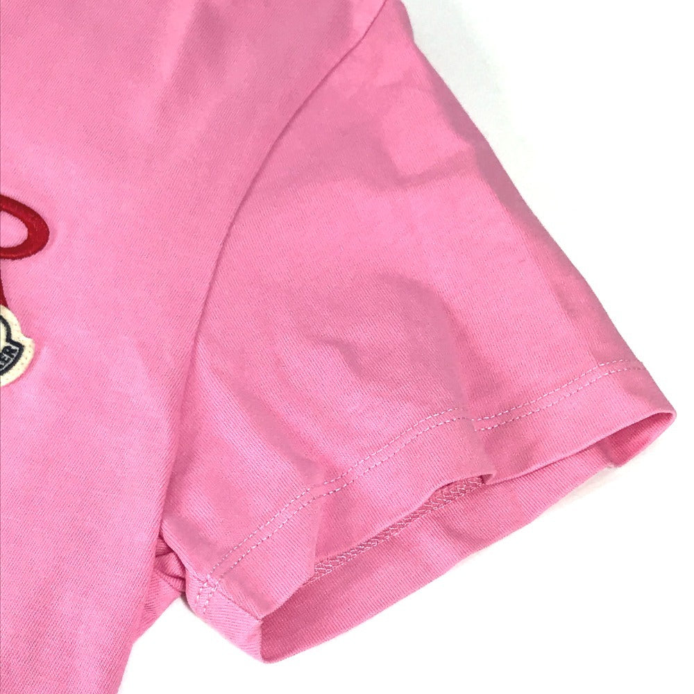 MONCLER ロゴ MAGLIA MANICHE CORTE アパレル 半袖 トップス 丸首 半袖Ｔシャツ コットン レディース ピンク
